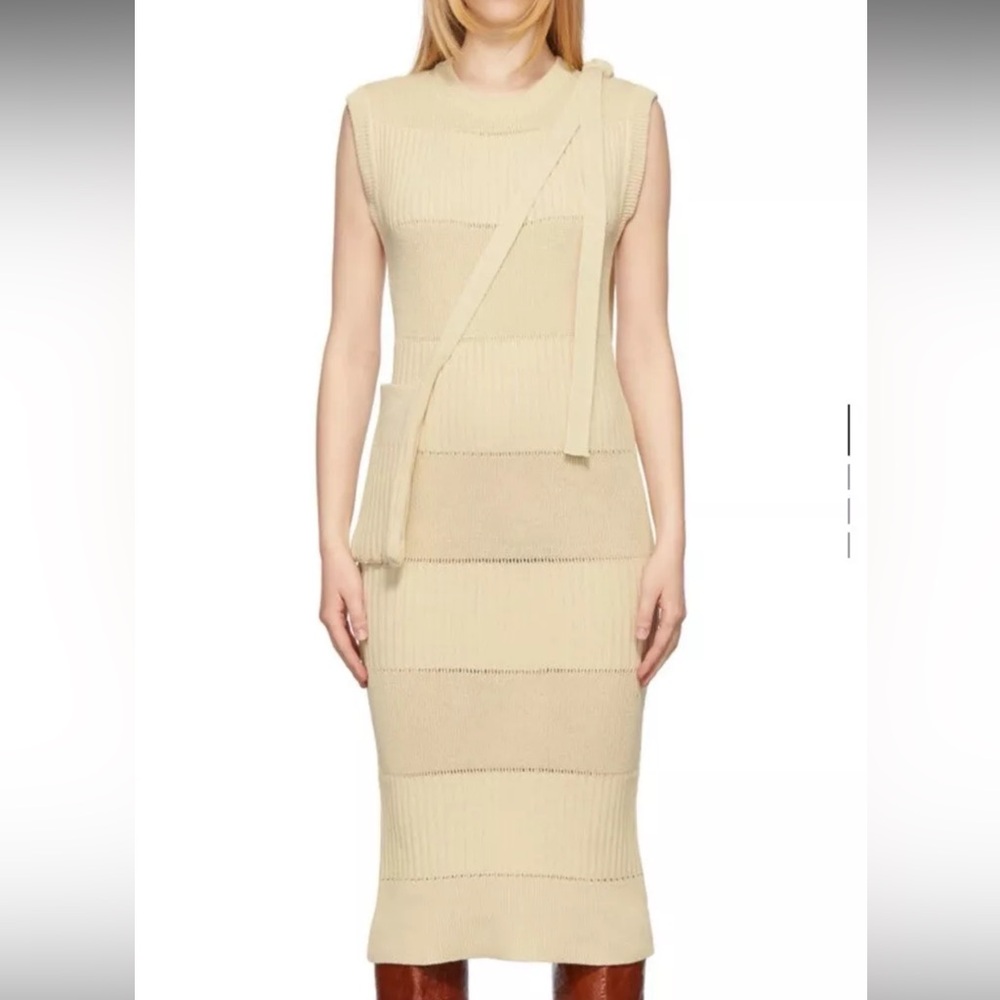 OPEN YY Sleeveless Dress And Rib Knit Cotton Mid Length